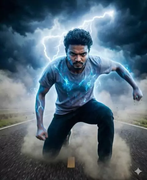 AI Video from prompt: Cinematic fantasy scene, dark storm clouds cover