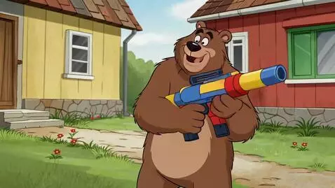 AI Video from prompt: Scene: Buba (a fat brown bear from a Russian ani