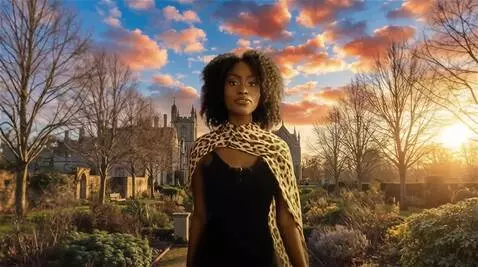 AI Video from prompt: the girl looks towards the camera as she sings t