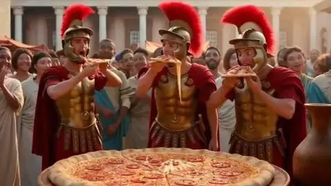 AI Video from prompt: 30 second cinematic video, ancient Rome discover