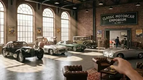 AI Video from prompt: Drive one of these cars at high speed through th