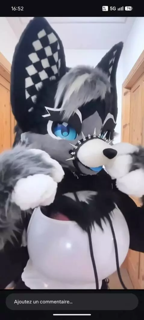 AI Video from prompt: Furry girl bosoms and waist growing like 2 huge 