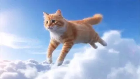 AI Video from prompt: a cat is flying in sky