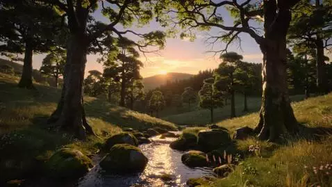 AI Video from prompt: Sunset in the forest