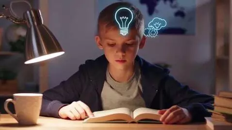 AI Video from prompt: generate a video where a white Russian boy is si