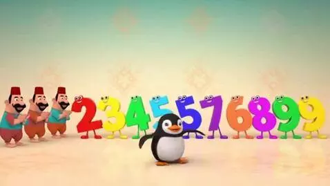 AI Video from prompt: A parade of penguins and funny numbers"  Video d