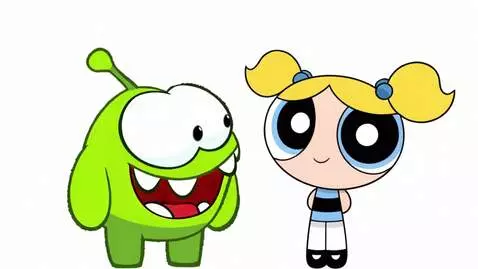 AI Video from prompt: a green cartoon talking frog-esque looking creat