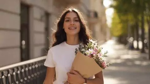 AI Video from prompt: A beautiful 25-year-old Abkhaz woman in shorts a