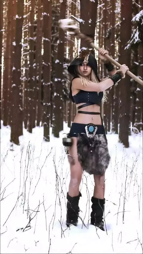 AI Video from prompt: A girl performs a katakana with a spear