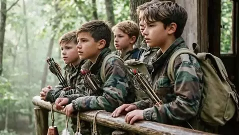 AI Video from prompt: These hunters  defend themselves from attacking 