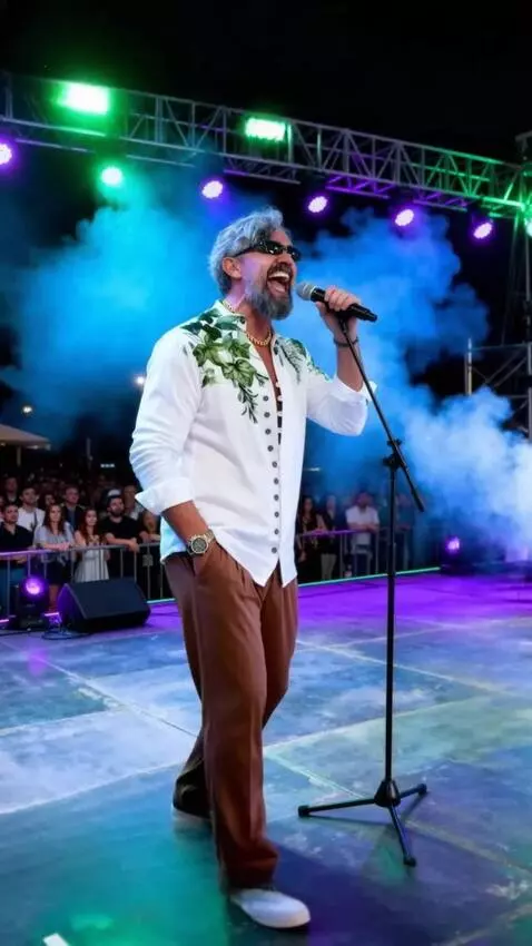 AI Video from prompt: A man with an exact replica of the face in the p