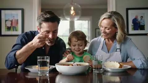 AI Video from prompt: Dialogue for the Video Father: “It is delicious 