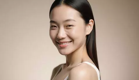 AI Video from prompt: A woman standing in a photography studio, soft n