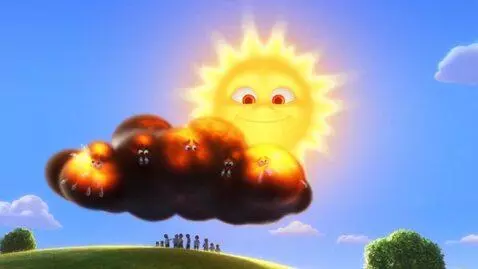 AI Video from prompt: Make a video of white clouds trying to protect t