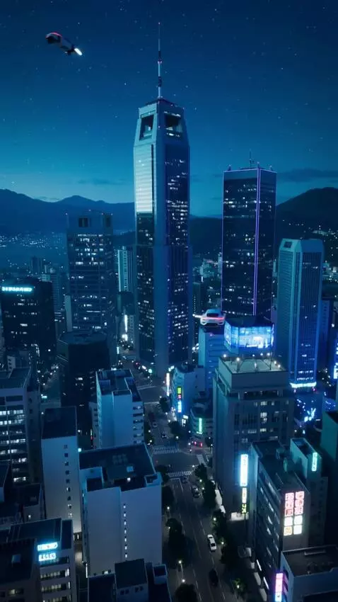 AI Video from prompt: cinematic shot of a futuristic city at night, ne