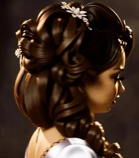 AI Video from prompt: A woman poses from various angles, quickly chang