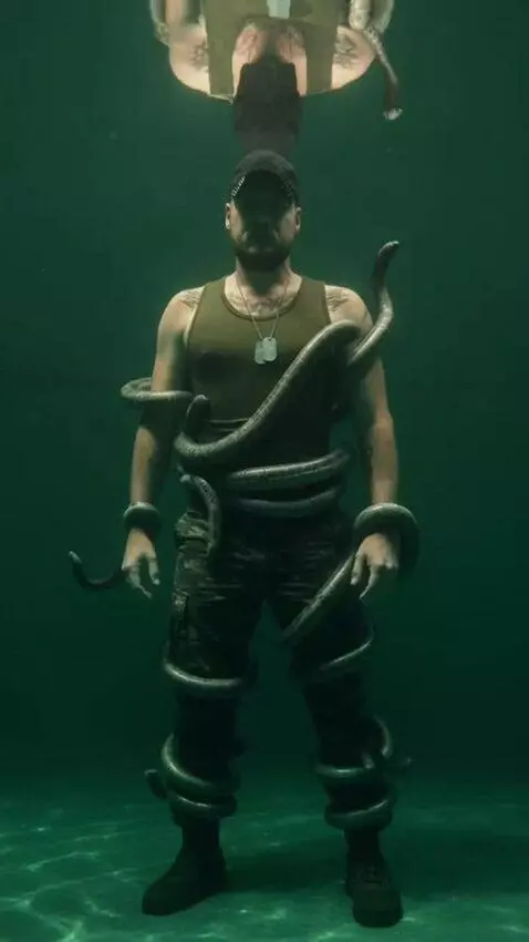 AI Video from prompt: The worms try to embrace the main character, but