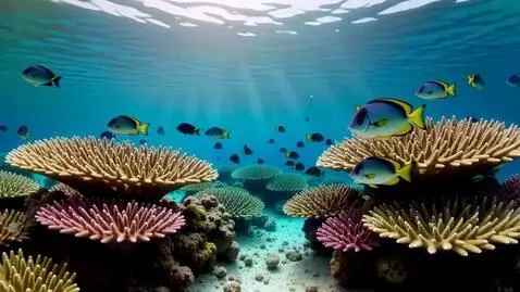 AI Video from prompt: Deep underwater ocean scene, crystal clear blue 