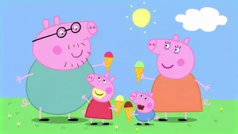 AI Video from prompt: Commercial  Giant Dog on The grass Peppa and his