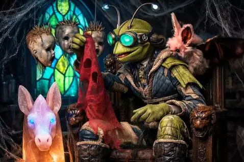 AI Video from prompt: The puppet puts the lace on the quartz donkey. T