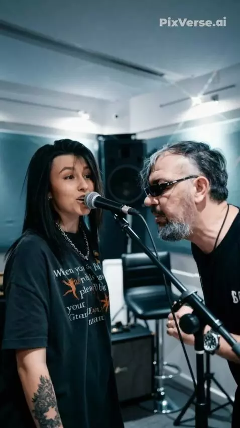 AI Video from prompt: Realistic video. High quality. A woman with an e