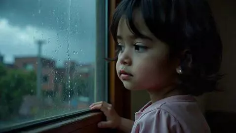 AI Video from prompt: Scene 1: A cute little girl Maanvi looking outsi