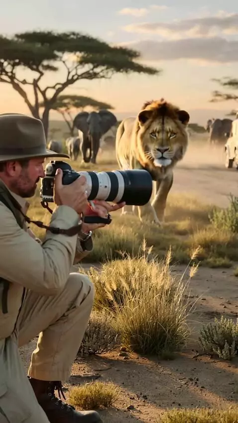 AI Video from prompt: Ultra realistic cinematic safari scene in the Af