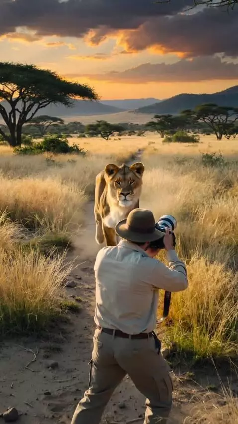 AI Video from prompt: Ultra realistic cinematic safari scene in the Af