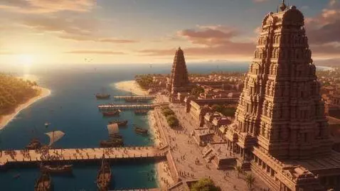 AI Video from prompt: Camera: Slow descending aerial shot, moving forw