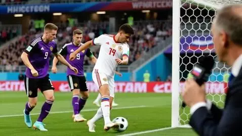 AI Video from prompt: A dynamic soccer match shot in the style of a hi