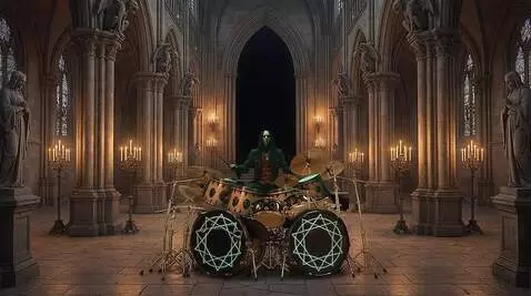 AI Video from prompt: the drummer plays the beat , accurately show him