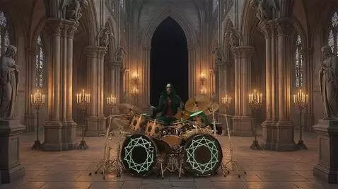 AI Video from prompt: the drummer plays the beat , accurately show him