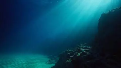 AI Video from prompt: mysterious deep ocean, slow camera movement unde