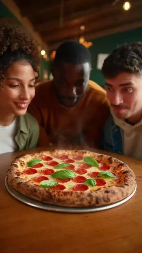 AI Video from prompt: Show customers with their mouths watering in ant