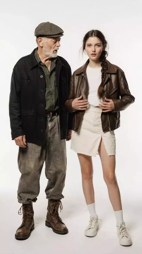 AI Video from prompt: A man scolds a woman; the woman abruptly takes o