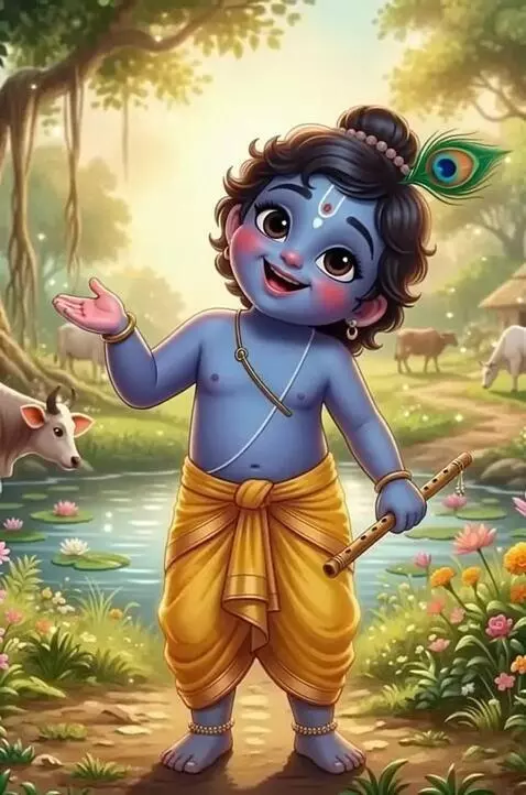 AI Video from prompt: Create a short cinematic AI video of little Kris