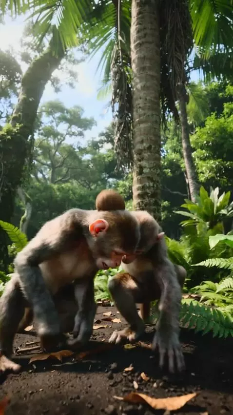 AI Video from prompt: Ultra realistic cinematic scene in a tropical ju