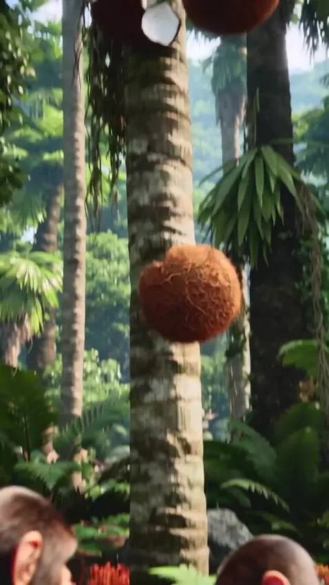AI Video from prompt: Ultra realistic tropical jungle scene, starts on