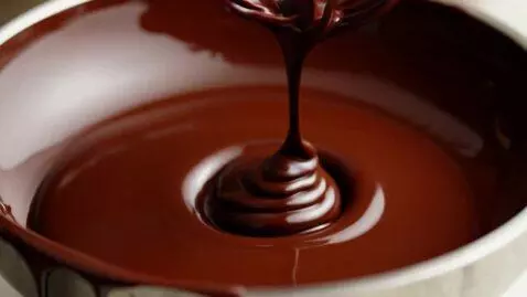 AI Video from prompt: Macro video of thick melted dark chocolate dripp