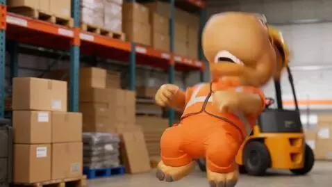 AI Video from prompt: does a backflip, claps his hands and bows