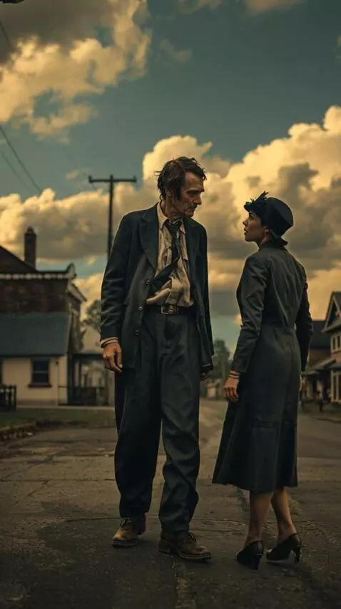 AI Video from prompt: A man greets a woman and says something to her; 