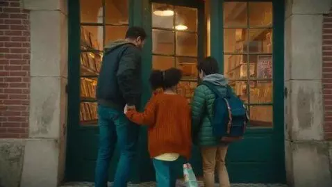 AI Video from prompt: A video of a father and his two kids, a daughter