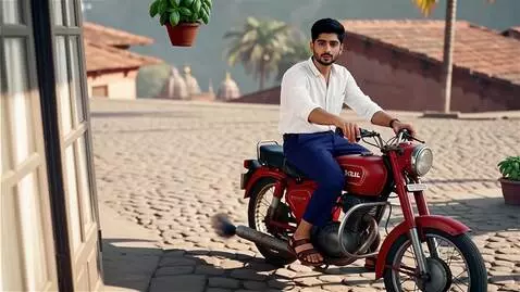 AI Video from prompt: Actor biral motorcycle