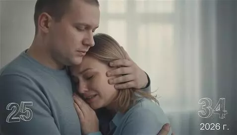 AI Video from prompt: A close-up of a man hugging a crying woman. The 