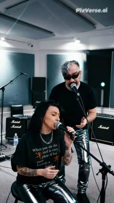 AI Video from prompt: Realistic video. High quality. A man in dark gla