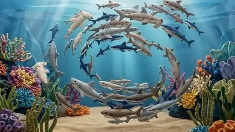 AI Video from prompt: 3D sewn-felt stop-motion style. The massive scho