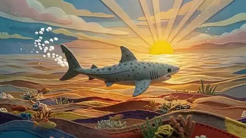 AI Video from prompt: 3D sewn-felt stop-motion style. The grown-up sha