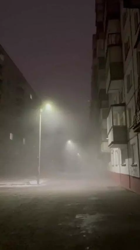 AI Video from prompt: Slow camera rotation across a fog-covered Russia