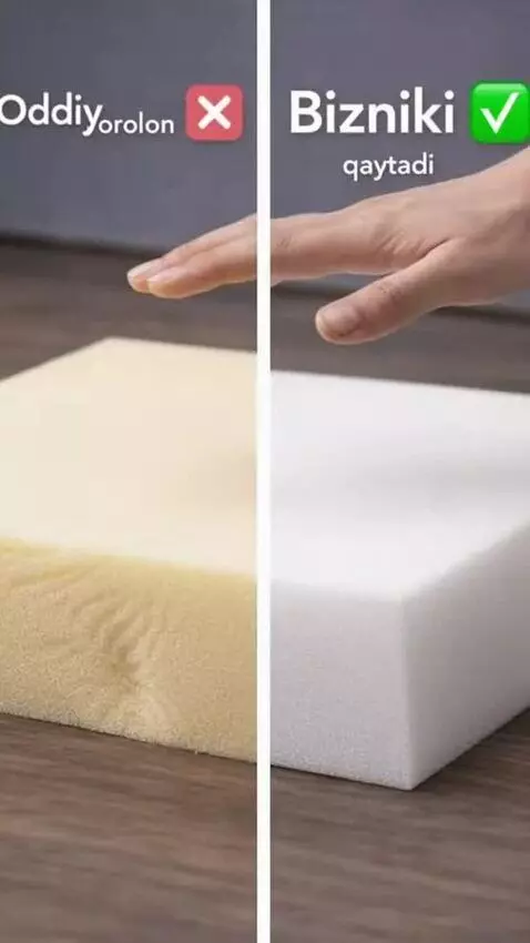 AI Video from prompt: Split-screen cinematic comparison of two foam cu