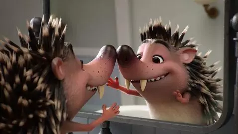 AI Video from prompt: Create a funny, 3D, 4K cartoon video. Close-up o